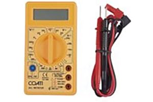COATI - Multimetro Electrónico, Polimetro Profesional Electrónico, Tester Adecuado para Electricistas, Incluye Pantalla LCD, Juego de Punteras, Funda para Transporte y Pila 9V