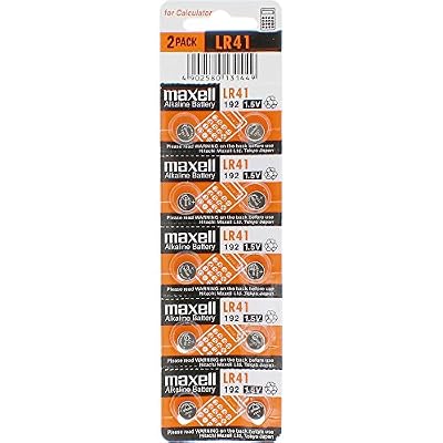 Maxell Batterie Pile Bouton Alcaline type LR41, 10 sous blister