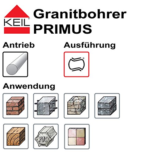 KEIL 154 501 412 Schlagbohrersortiment Granitbohrer PRIMUS, 7-teilig, Ø 4,0 / 5,0 / 6,0 / 6,0 / 8,0 / 10,0 / 12,0 mm, in RoseBox - 3