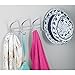 mDesign Wall Mounted Coat Rack - Coat Rail with 10 Door Coat Hooks for Jackets, Robes, Scarves and Towels - Closet Coat Rack - Silver Chrome