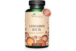 Vegavero Organic Flaxseed Oil | Vegan Omega 3 6 9 Capsules | Premium Quality | Cold-Pressed Organic Linseed Oil | NO Additives | Lab-Tested | 120 Capsules