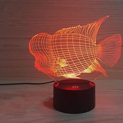 Preisvergleich Produktbild 3D Nachtlicht Goldfisch Führte Licht-Fernberührungsschalter Der Lampen-3D Geführte Nachtlicht-7 Farbänderung Tischlampen