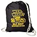 Produktbild Anna & Philip Baby Kind Fun Spruch Baumwolltasche Turnbeutel Sportbeutel schwarz WER WARS  Kindergarten Schulanfang