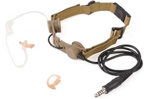 ZTAC】Z Tactical ThroatMic Auriculares tácticos Auriculares tácticos Bodyguard Francotirador Garganta micrófono Tubo auricularesNATO DE