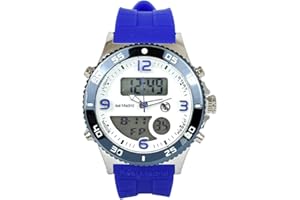 GRUPO MUNRECO Real Madrid RMD0014-05, Reloj Niño, Cuarzo, Analógico y Digital, 3 ATM - Colección Real Madrid, Calendario, Cronómetro, Alarma, Luz