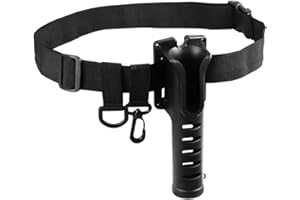 ZONADAH Fishing Rod Holder with Belt Adjustable Waist Fishing Rod Holder Fishing Rod Pole Inserter Gear Tackles Accessories Black Fish Rod Folding Stand