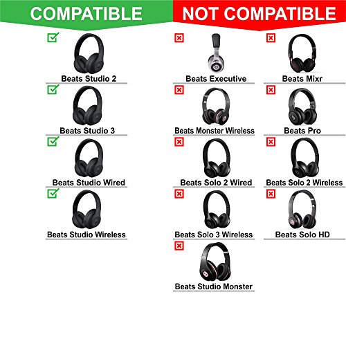 Wicked Cushions Beats Replacement Earpads - Compatible with Studio 2.0 Wired / Wireless Over Ear Headphones by Dr. Dre ONLY ( DOES NOT FIT SOLO 2.0 ) | White