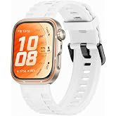 Sneezy Huawei Watch Fit 5 Pro İle Uyumlu Tırtıklı Metal Tokalı Spor Silikon Kordon