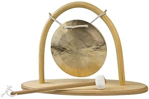 KLANGSCHALEN-CENTER Gong-Set Feng Gong/Wind Gong Ø 15 cm, inklusiv Gongständer und Holz-/ Baumwollklöppel -7190-L-