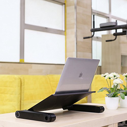 HOMFA Notebooktisch Bildschirmst  nder als Betttisch Laptoptablett Lese Tisch faltbar mit Luftrillen 42 26 5-50cm  0  -360  schwenkbar