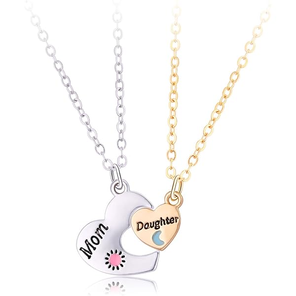 Set Di 2 Collane A Forma Di Cuore In Acciaio Inox – Regalo Mamma E Figlia – Con Busta E Biglietto - 3