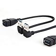 SuperSpeed USB 3.0 Male to Female Extension Data Cable Up and Down Angle 2PCS by Oxsubor(20CM,8IN)
