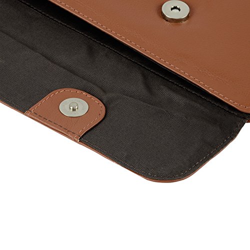13,3 – 14 Zoll Notebooktasche Laptoptasche Ultrabook Macbook Pro / Air 13 Tasche Hülle Lenovo Acer Samsung Asus Sleeve PU Leder 13.3 Braun - 5