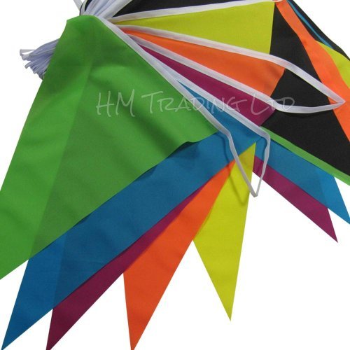 Material Polyester Multi Coloured Buntings Banner 10 Metre Long 20 Flags Pennant Double Sided Indoor & Outdoor Party Decoration By DEAL SHEAL by DealSheal