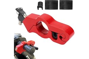 LUFEIS Motorcycle Handlebar Lock, Anti-Theft Motorcycle Throttle Lock, Brake Clutch Security Lock with 2 Keys, Motorcycle Lock for Motorcycles, Dirt Bike, Sport Bikes, Mountain Bikes, ATVs (Red)