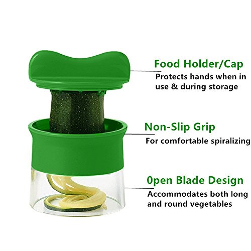 FunRun Spiral Cutter, Healthy Vegetable Slicer Potato, Zucchini, Asparagus Peeler – Cucumber Vegetable Spiral Slicer - 5