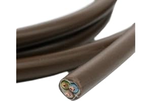 CHRISTOPH PALME LEUCHTEN 10m Zuleitung Braun H03VV-F 3 x 0,75qmm PVC isolierte Schlauch-Leitung 3G Leuchtenkabel Lampenkabel Kabel Stromkabel