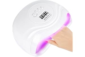 McNory Lampara Secadora de Uias LED/UV para Esmalte de Uhias de Gel, 168W Lámpara LED Uñas Pantalla LCD,Sensor Automático,4 Temporizador Profesional de 10s, 30s, 60s y 99 s