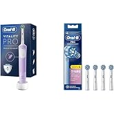 فرشاة أسنان أورال بي القابلة لإعادة الشحن/الكهربائية Vitality Pro Lilac Protection and Cleaning + فرشاة أسنان أورال بي الحساسة X-Filament القابلة لإعادة الشحن Eat