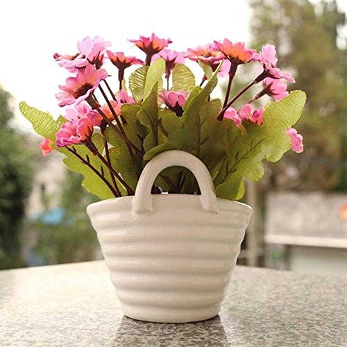 Jhyflower Easy to use simulation flower mini potted clapboard potted home decorations artificial flowers small ornaments, khaki portable blue sweet chrysanthemum pink