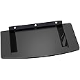 Glass shelf for TV set-top boxes, media players, DVDs, Blu-ray players, game consoles