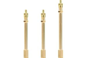 Riceel Extensión de válvula de coche, 3 unidades, adaptador de extensión de latón, 10 cm, 15 cm, adaptador de válvula para coche, camión y bicicleta, compatible con válvula de neumático