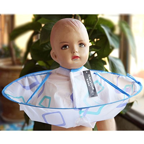 Hengsong Kid Hair Cutting Apron Barber Hair Barber Cape Salon Waterproof Cloak (Blue)
