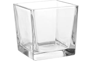MATCHES21 HOME & HOBBY matches21 - Vaso in vetro a forma di cubo, 10 x 10 x 10 cm, colore: Trasparente