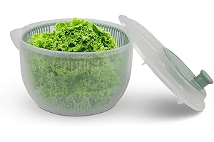 Pro Home Salatschleuder (2,7 Liter, Ø20cm) BPA-frei, 3in1 - Schleuder, Sieb und Salatschüssel, 3D Kurbel - Schleudern ohne Kraftaufwand, Salattrockner