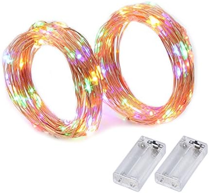 Two Set LED Lights Decorations for Wedding FoYoung Waterproof Outdoor Lights on 20ft Copper Wire Happy Birthday Party Lighting Multicolored