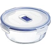 Luminarc Pure Box Active Round Airtight Glass Container 15 x 7 x 6.5 cm &ndash; 92cl Soda Suitable for Microwave, Suitable for Refr