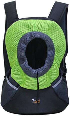 Ondoing Pet Carrier Backpack Dog Travel Bag Pet Front Carrier Bag Head Out Durable Breathable for Dog Cat Cycling Hiking Camping Green S