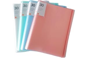 HOSHISEA 4 Pezzi Quaderno A4 in PP, Cartella Trasparente da 30 Pagine, Raccoglitore ad Anelli A4, Viene Utilizzato per Visualizzare, Organizzare e Conservare Spartiti Scritti a Mano (4 Colori)