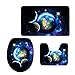 Produktbild chaqlin 3-teiliges Badematten-Set Stellar Leuchtturm Planeten Platz rutschfeste Badematten, CONTOUR WC-Deckelbezug Teppich Modern galaxy-5