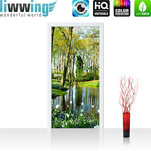 Türtapete selbstklebend 100×211 cm – Top ! PREMIUM PLUS Tür Foto Tapete ! Türposter XXL Türpanel Bild Fototapete Türfolie Poster Fototapeten Deko Wald Bäume Natur – no. 256 - 2