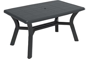 resol grupo Tulipan 140 x 90 Outdoor Rectangular Garden Table, Anthracite, 140 x 90 x 74 cm