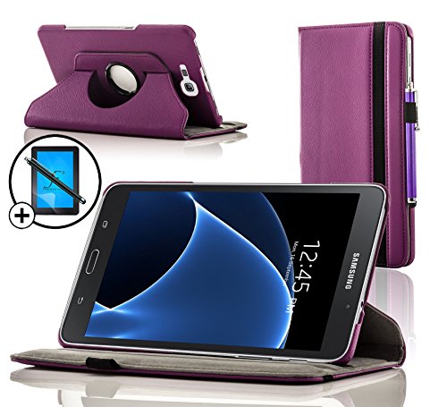 Forefront Cases® Samsung Galaxy Tab A 7.0 SM-T280 Leder Drehbar Hülle Schutzhülle Tasche Smart Case Cover Stand - Rundum-Geräteschutz und intelligente Auto Schlaf / Wach Funktion inkl. Eingabestift und Displayschutz