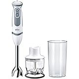 Braun Minipimer MultiQuick 5 Vario MQ5220WH Frullatore ad Immersione, 21 velocità, Impugnatura ergonomica, Dotato di tritatut