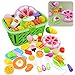 Produktbild CT-Tribe 30 Teile Plastik Essen Spielzeug Obst Gemüse Schneiden Spielzeug Kochen Spielzeug Küchen Spielzeug Set Küche Kochen Spielzeug Spiellebensmittel Früchte Gemüse