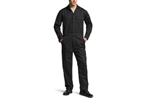 CQR Herren-Overall, langärmelig mit Reißverschluss vorne, Flecken- und knitterresistenter Arbeits-Overall mit Mehreren Taschen