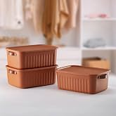 Deconox 1 Organizer Box with Lid, Decorative Storage Box, Organizer (35cm*25cm*14cm) TILE 10 LITERS