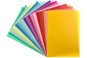 IDEEN MIT HERZ Papier transparent, format A4, 20 couleurs, 130 g/m², papier coloré pour bricolage, scrapbooking, fabrication de cartes, bricolage, et autres