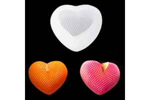 FineInno Moule Résine Epoxy Forme de Coeur 3D, Love Heart Candle Mold, Moule Silicone Coeur Diamant para Fabrication de Savon Bougie Artisanal Bricolage (Moule Coeur)