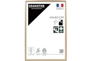 Ceanothe Cadre Photo 40x60 cm Bois Clair Naturel, pour Exposition et Idéal pour Poster Photo Paysages et A3, Collection Essentiel Verre Acrylique Incassable Fabriqué en France