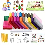 ★ El kit viene con 24 colores que son fácilmente mezclables para darle muchas posibilidades de color. Ideal para principiantes para hacer pequeños adornos, animales modelo, personajes, etc