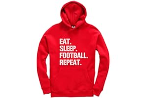 New Spirit Original Eat Sleep Football Repeat Funny Unisex Kids Hoodie Jumper Footy