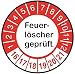 Produktbild 10x Prüfplakette Feuerlöscher 2016-2021 Prüfetikett Prüfaufkleber 30 mm rot UVV