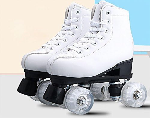 White Rollerblade Adult Rollerblades Pattern Men and Women Roller Skates,Not flashing,38