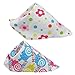 Set Of 2 Baby Cute Bandana Drool Bibs Unisex Cotton ( Floret & Lollipop )