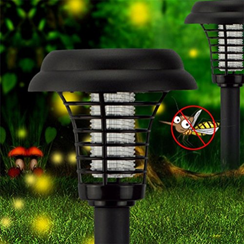 Insektenvernichter Solarbetriebene, Solar LED Outdoor Lampe, 2 in 1 Mückenvernichter und Garten-Leuchte, IP64 Wasserdicht Bug Zapper Garten-Licht Insektenlampe ohne Chemie Für Terrasse, Hof von Zuoao - 3